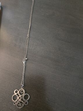 925 Silver Circle Cluster Pendant Necklace - Women Jewelry